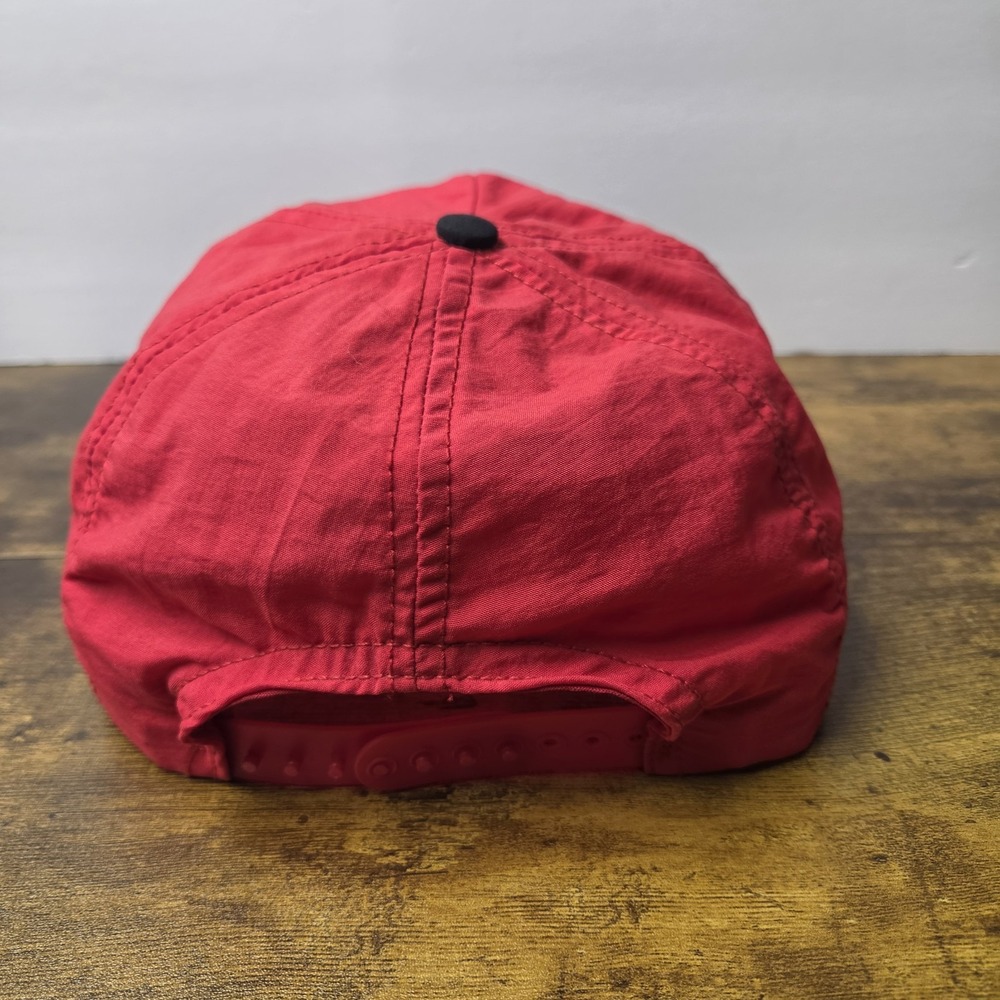 Vintage Pontiac Racing Snapback Hat Red Black Nylon Racing Cap NASCAR 90s - Picture 5 of 7